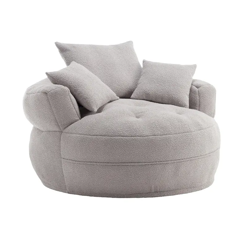 Circular wide living room fabric sofa, balcony homestay lazy sofa chair