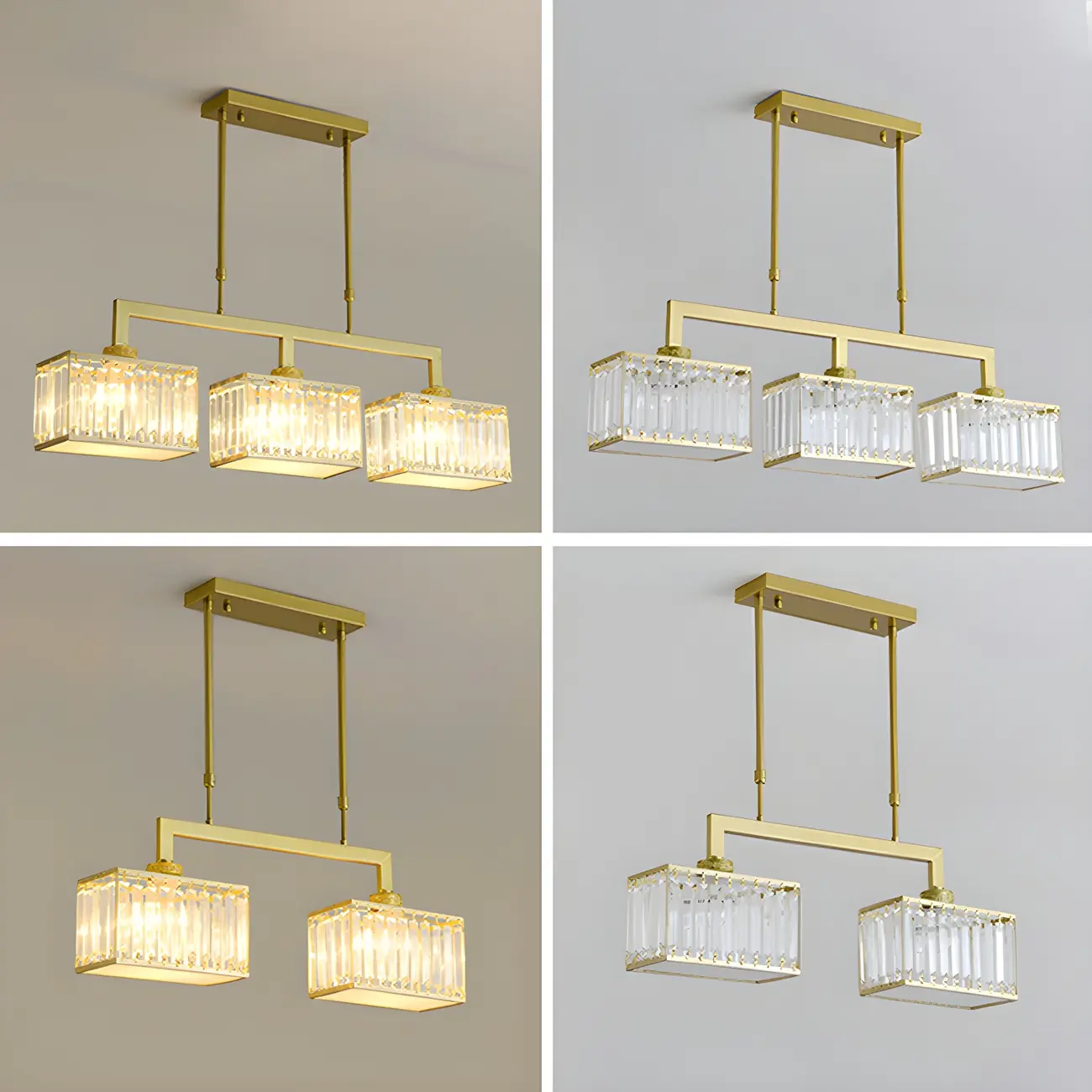 Kitchens Modern Crystal Gold Island Pendant Light