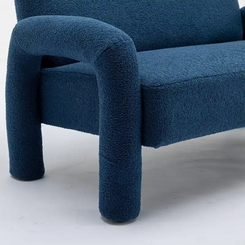 SEYNAR Mid-Century Modern Boucle 51  Solid Wood Curved Sofa