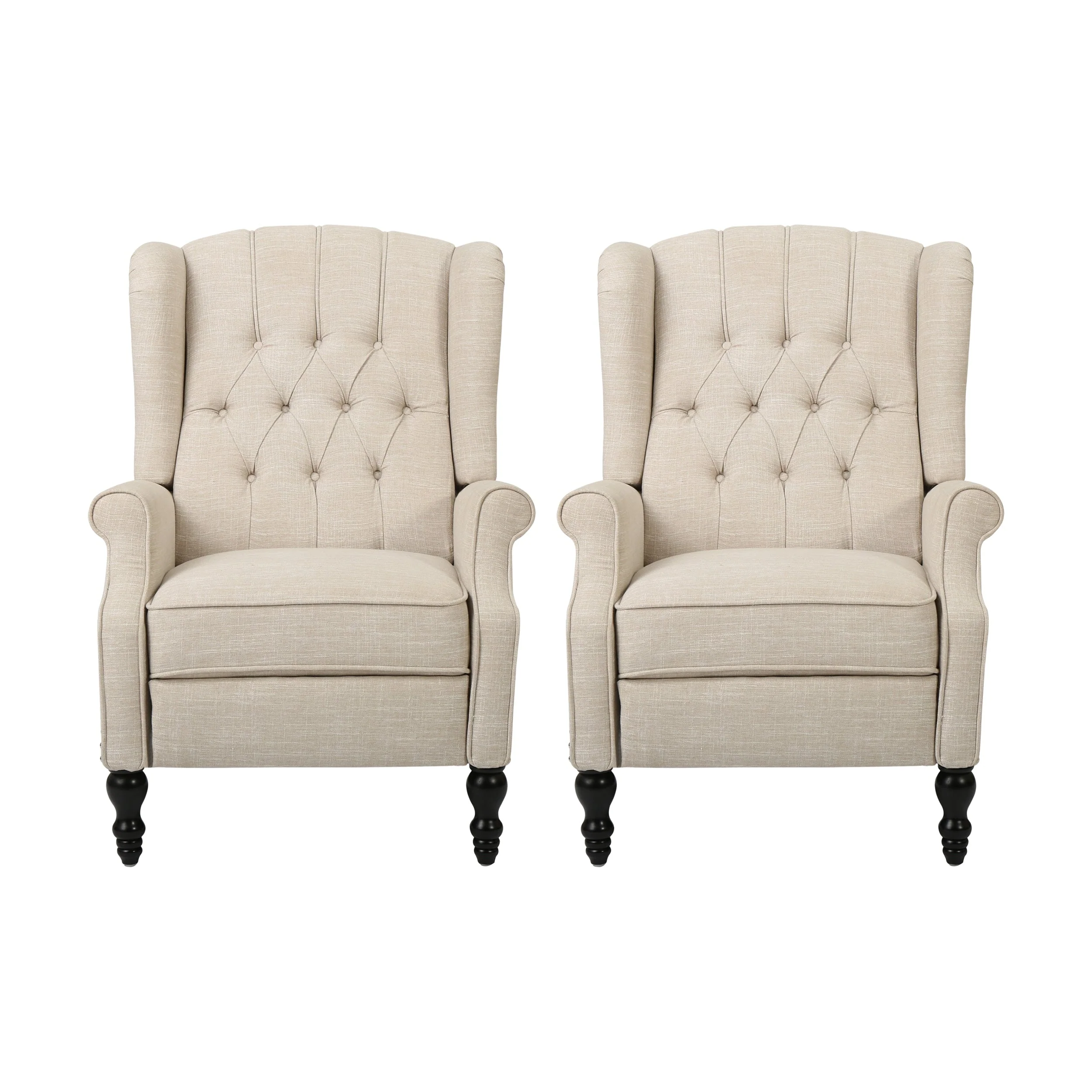 Walter Tufted Fabric Recliners (Set of 2) by Christopher Knight Home