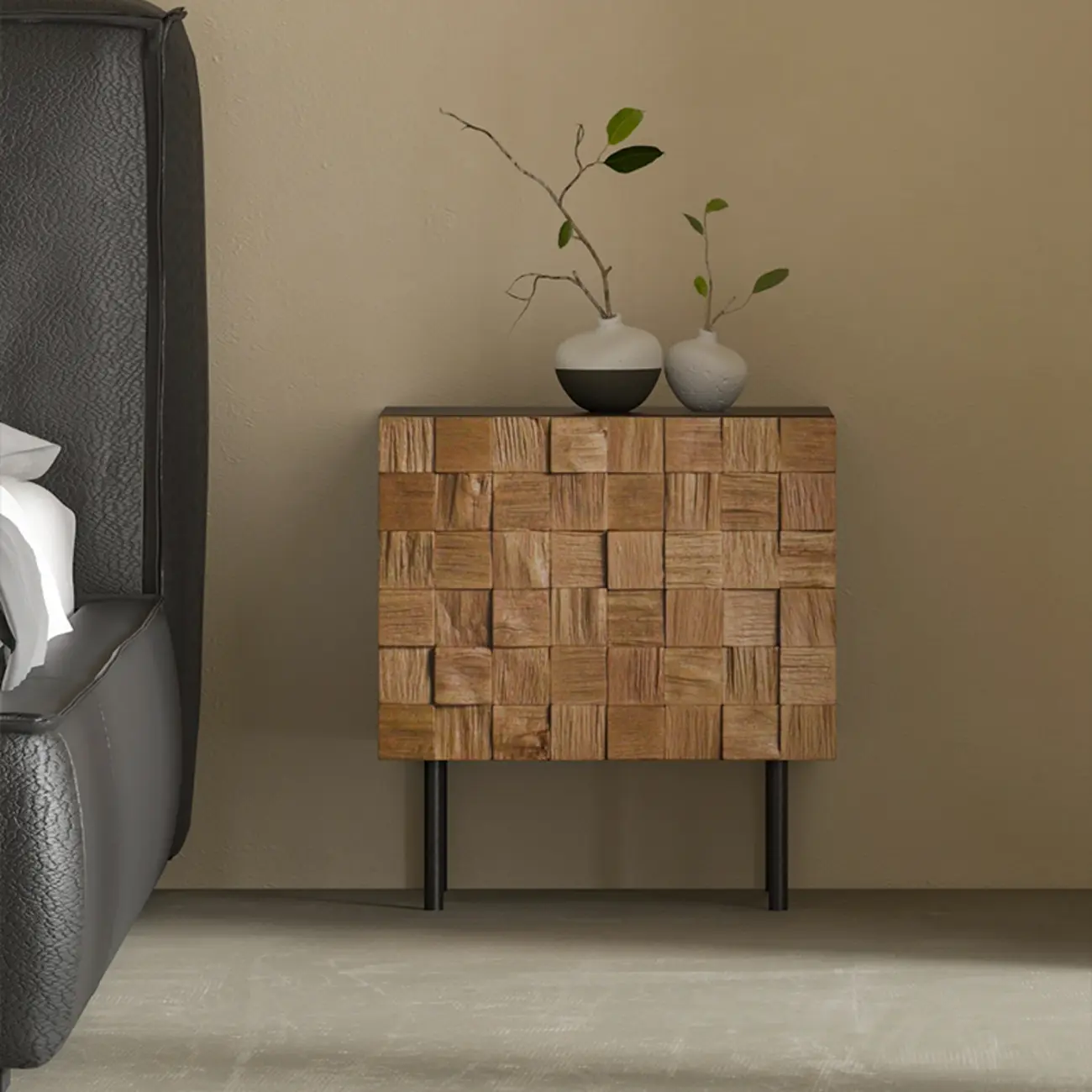 Mid-century Modern Wood Nightstand