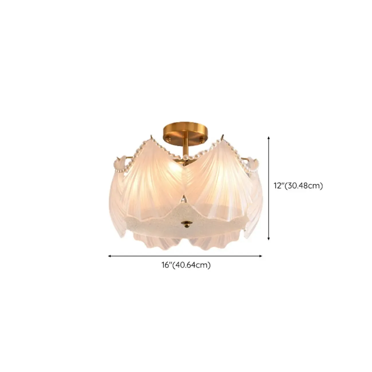 Luxury Living Room Ceiling Light with Glass Shell Shade