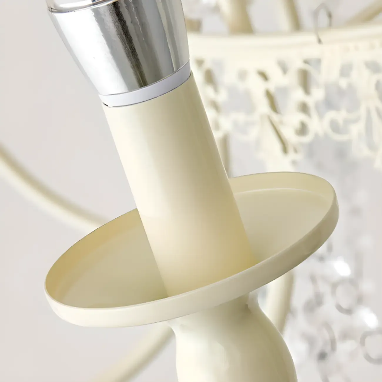 White Crystal Chandelier Classic Iron Elegant Design