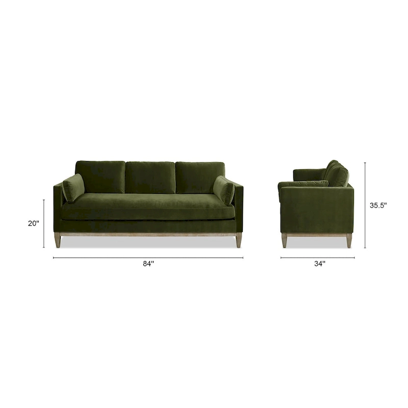 Knox 84 Modern Farmhouse Velvet Track Arm Sofa
