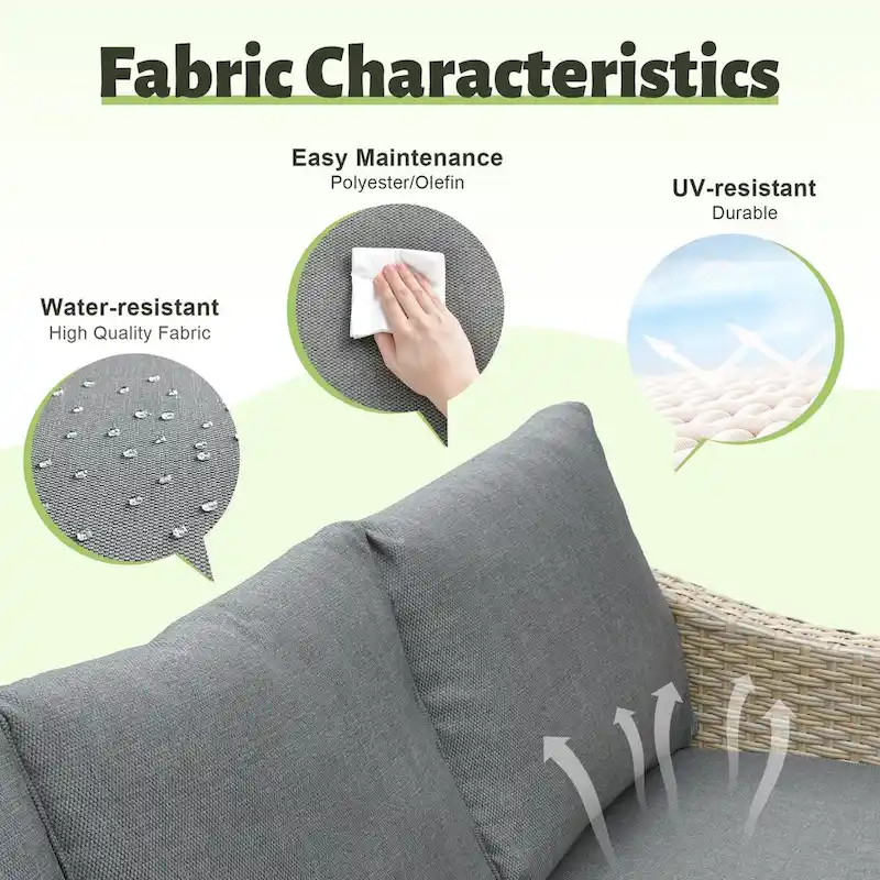 HOOOWOOO 8-piece Wicker Patio Furniture Conversation Sofa Set