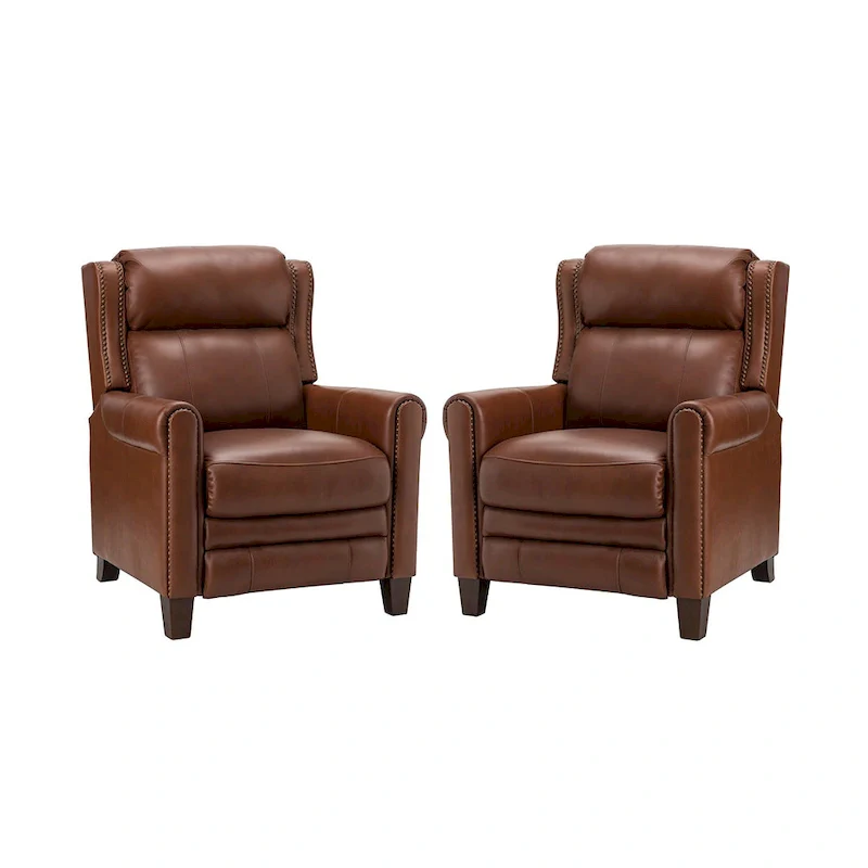 Felisa 32.48 Wide Genuine Leather Manual Recline Set of 2