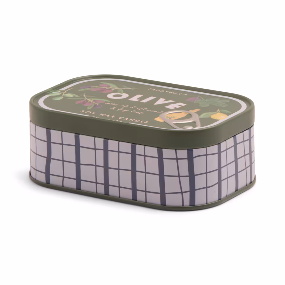 Paddywax Bistro Olive Printed Tin Candle - Fig & Olive 4.5oz/127g