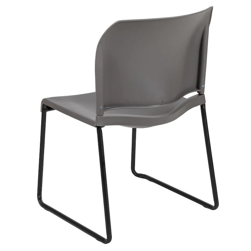 880 lb. Capacity Full Back Contoured Stack Chair with Powder Coated Sled Base