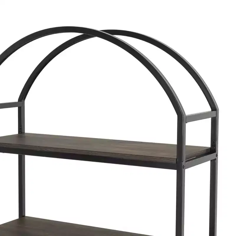 Nutmeg & Black 5-Shelf Industrial Metal Bookcase