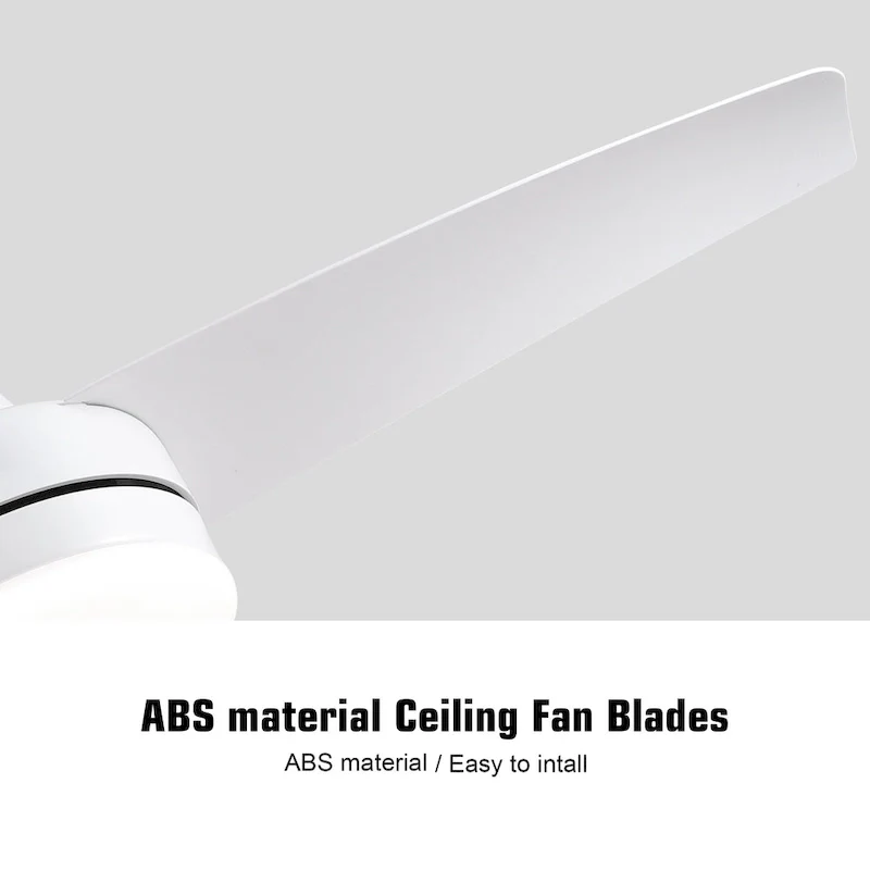 42 in. Matte White Ceiling Fan with light and Remote Control - 42 INCHES