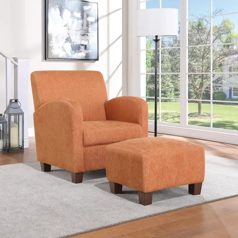 Aiden Chair & Ottoman with Espresso Legs