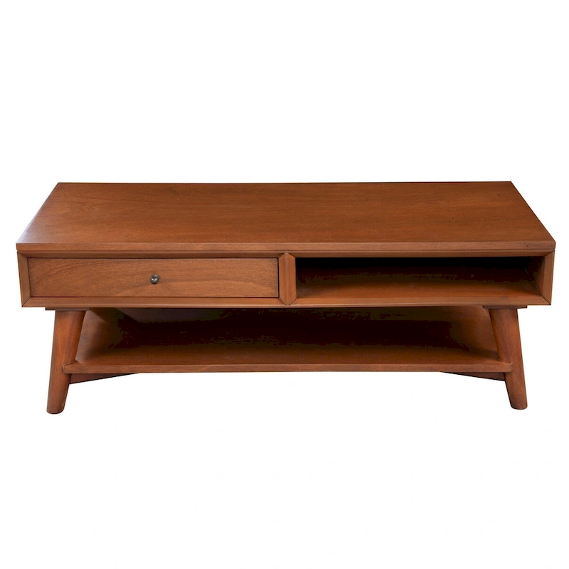 Alpine Furniture Flynn Mid Century Modern 1 Drawer Coffee Table