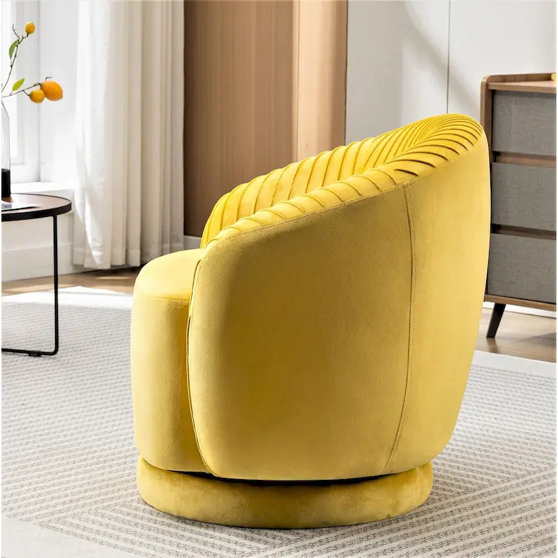 Small Milvo Velvet Swivel Barrel Chair