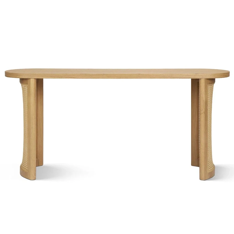 60 Solid Rattan Console Table