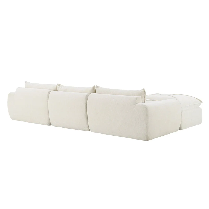 116-In Modern Chenille Sectional Sofa with High Density Foam,No Assembly Required