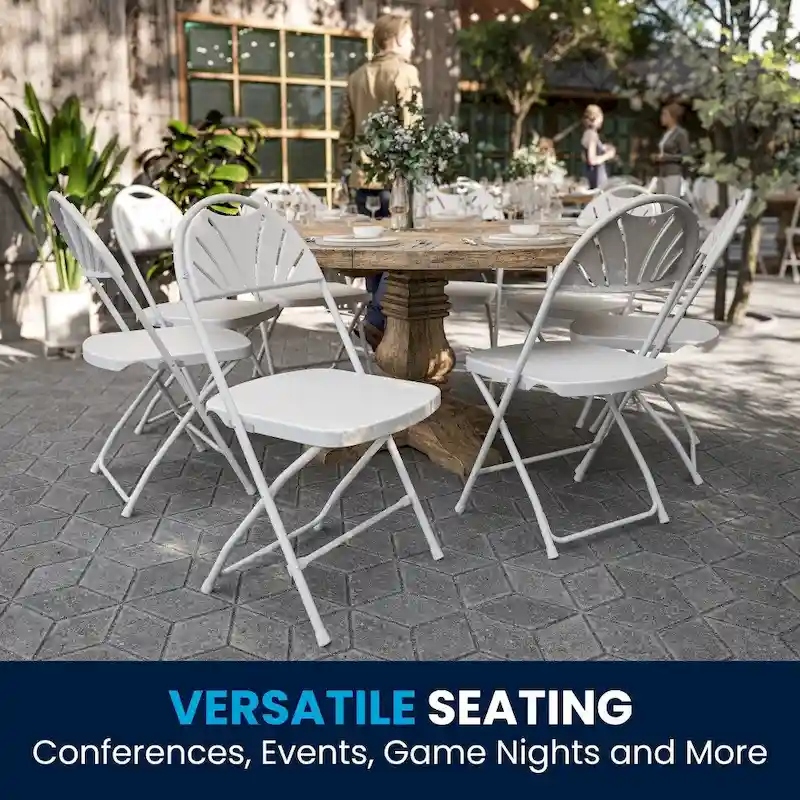 650 lb. Capacity Plastic Fan Back Folding Chair