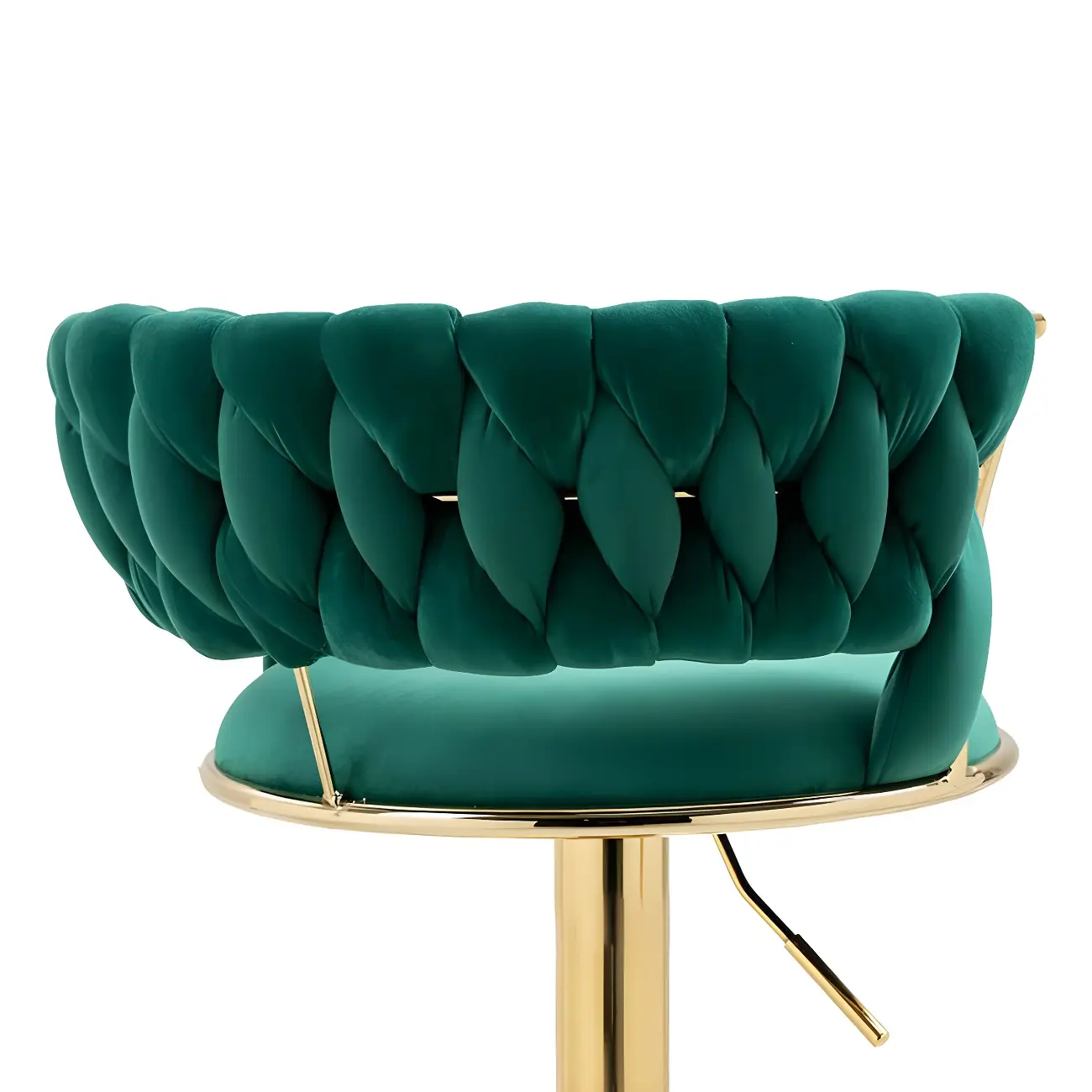 Gold Base Low Back Adjustable Swivel Bar Stool