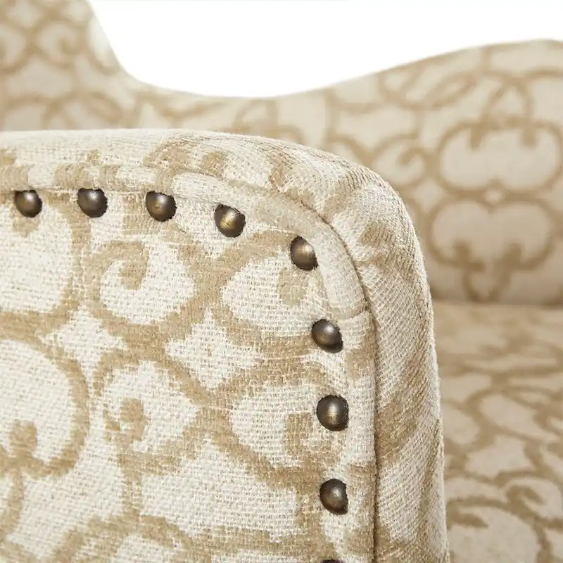 Arm Dining Chair Set of 2, Bronze Nailheads Trim Accent Chairs