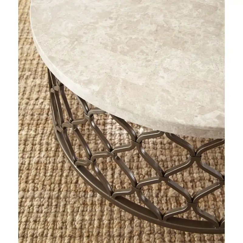 Stone Top Round Side Table