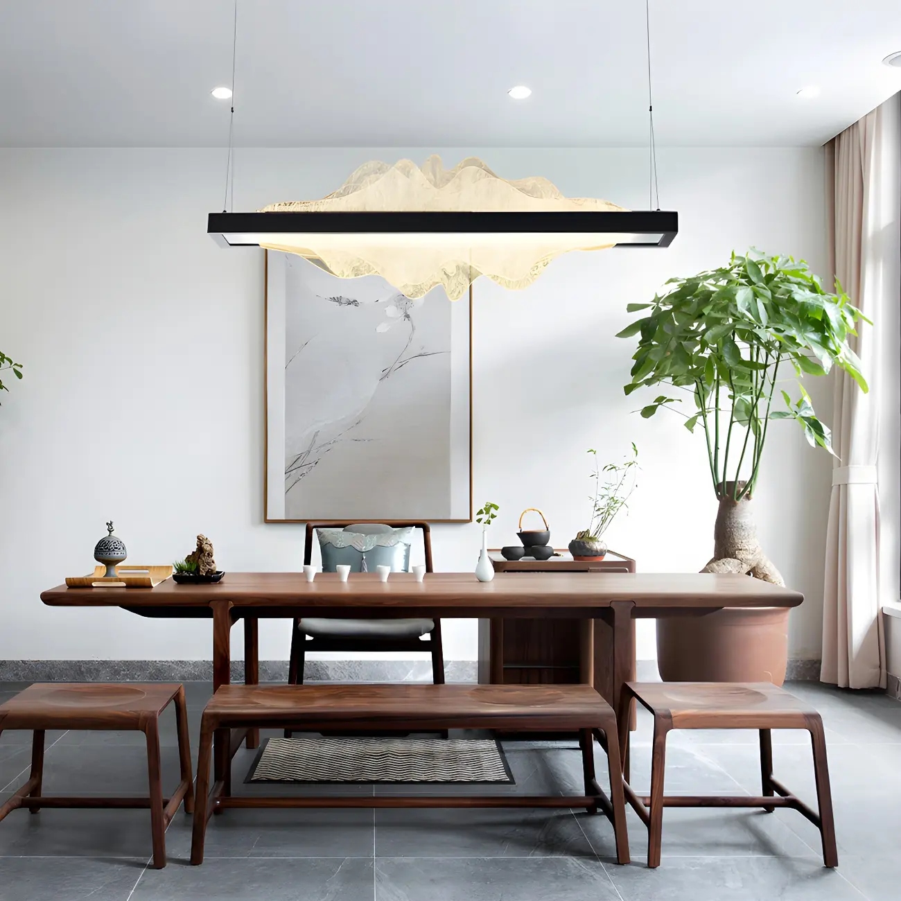 Modern Metal Rectangular Unique Pendant Light