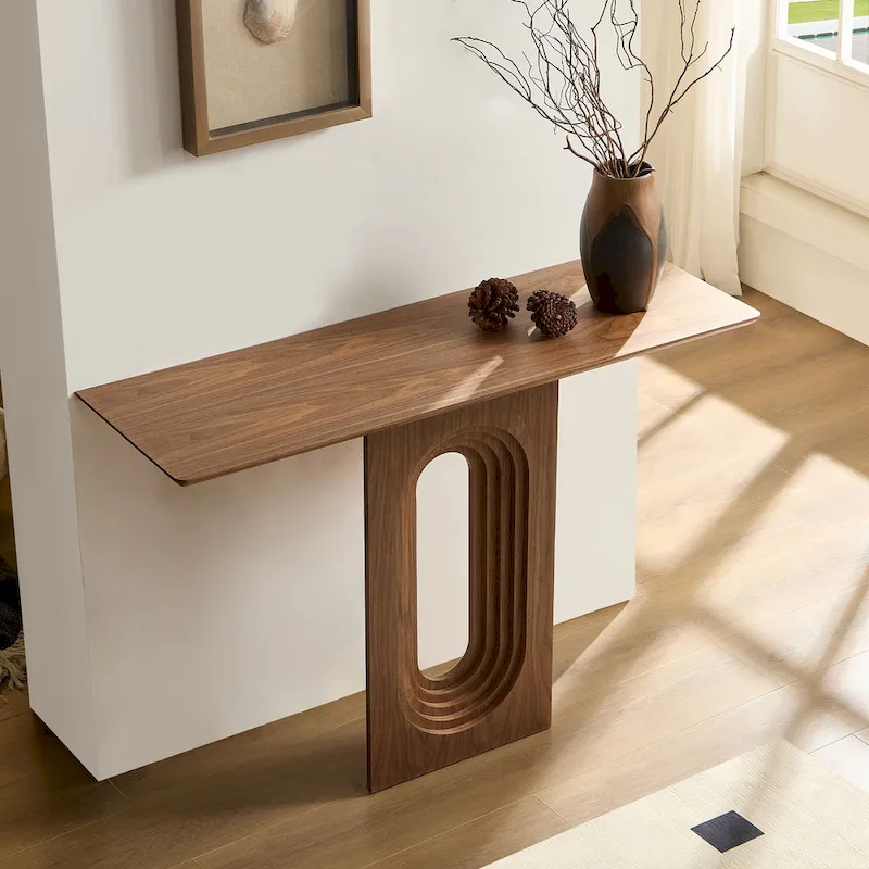 Modern Narrow Console Table with Unique Loopback Design