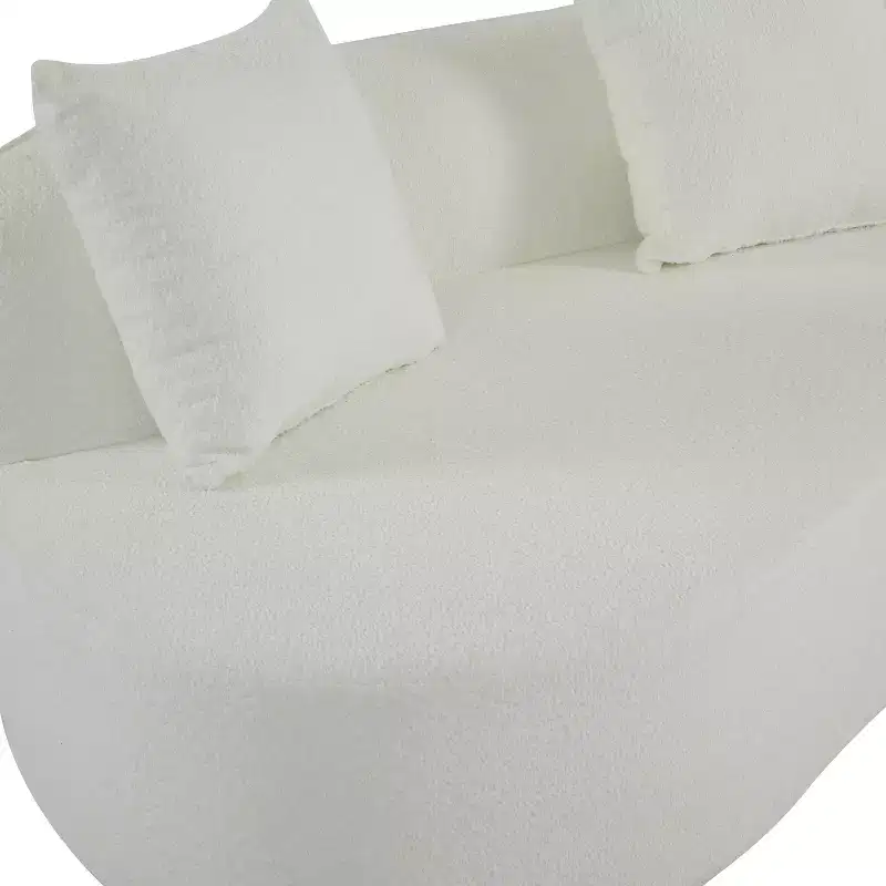 Christopher Knight Home Hailey 126 Modern Boucle Upholstered 5 Seater Curved Sectional Sofa with Pillows
