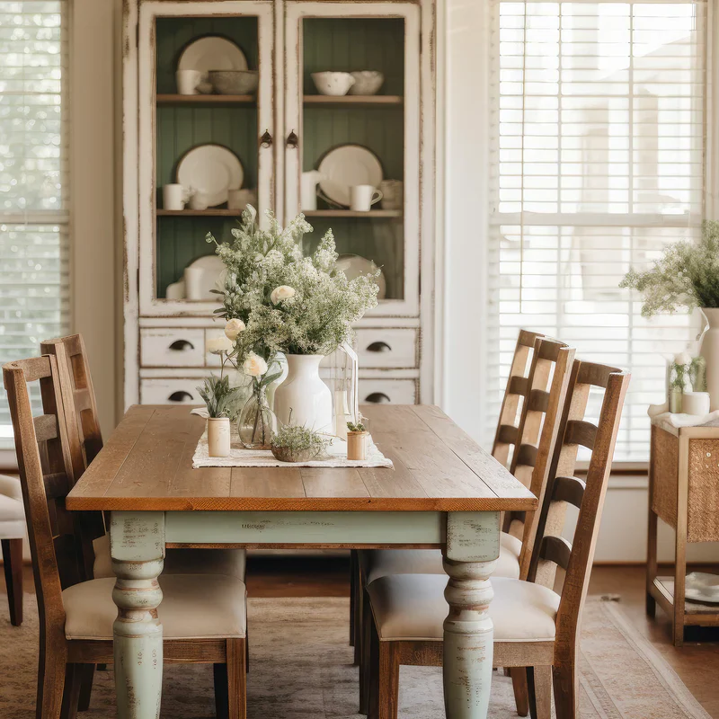 Black/Gray/Retro Farmhouse Dining Table Set, Seats 4, 5-Piece