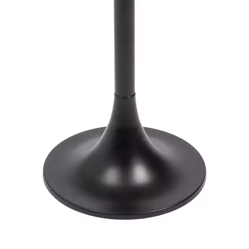 Black & Gold Round Metal Accent Side Table, 1-Person