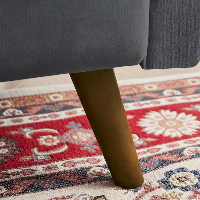 48.82 Small Tufted Loveseat Sofa with 2 Pillows and Tapered Wood Legs