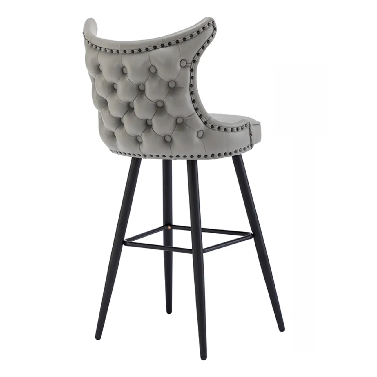 Tufted Four Legs Leather Wingback Counter Bar Stools