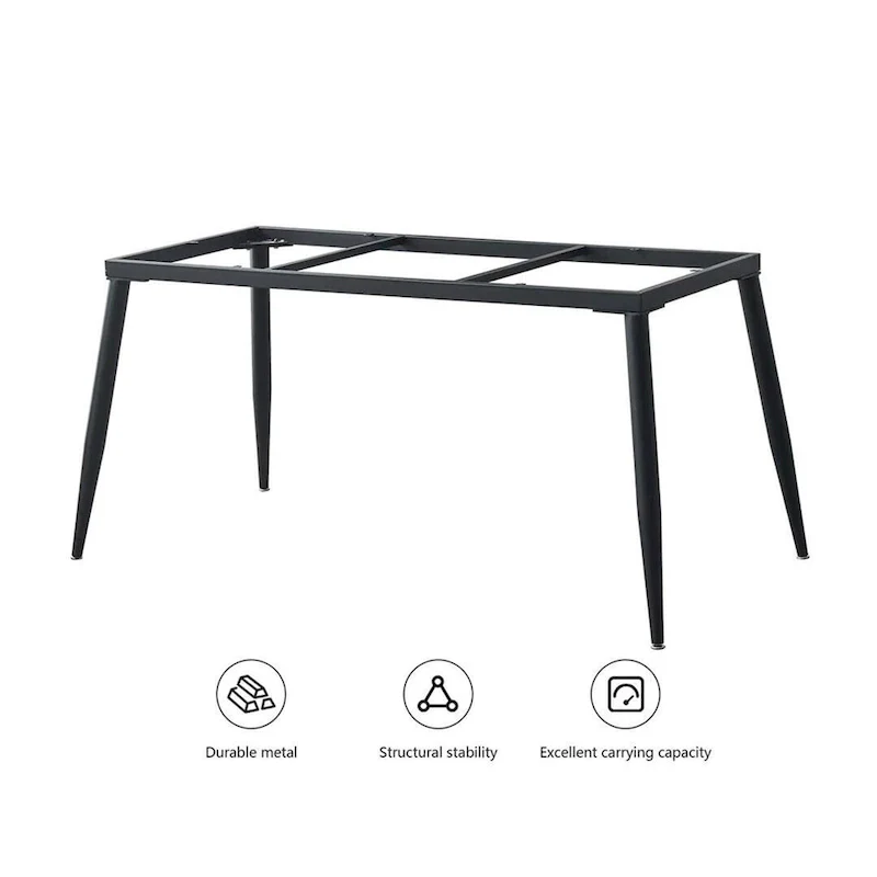 70.8 inch rectangular white kitchen dining table, with a sintered stone marble tabletop, metal legs