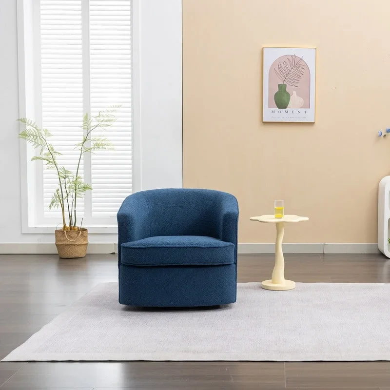 SEYNAR Modern Boucle Upholstered 360 Degree Swivel Accent Club Chair