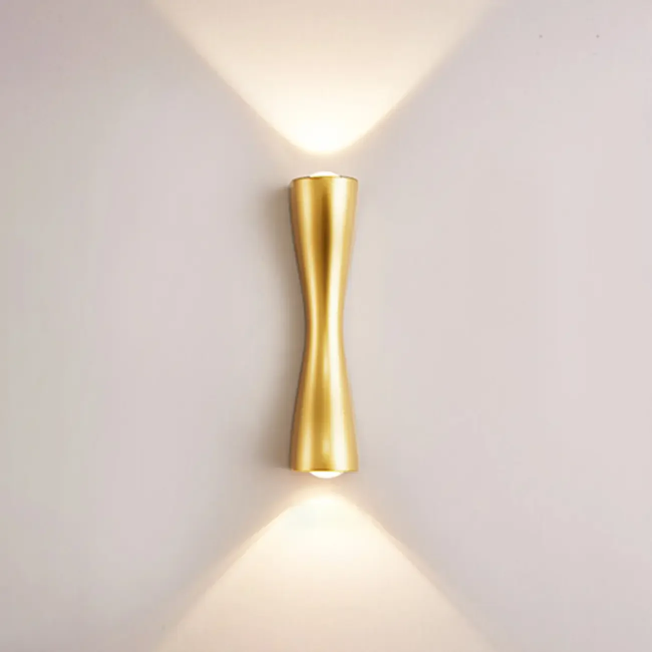 Modern 2-Light Black and Gold Curved Wall Sconce
