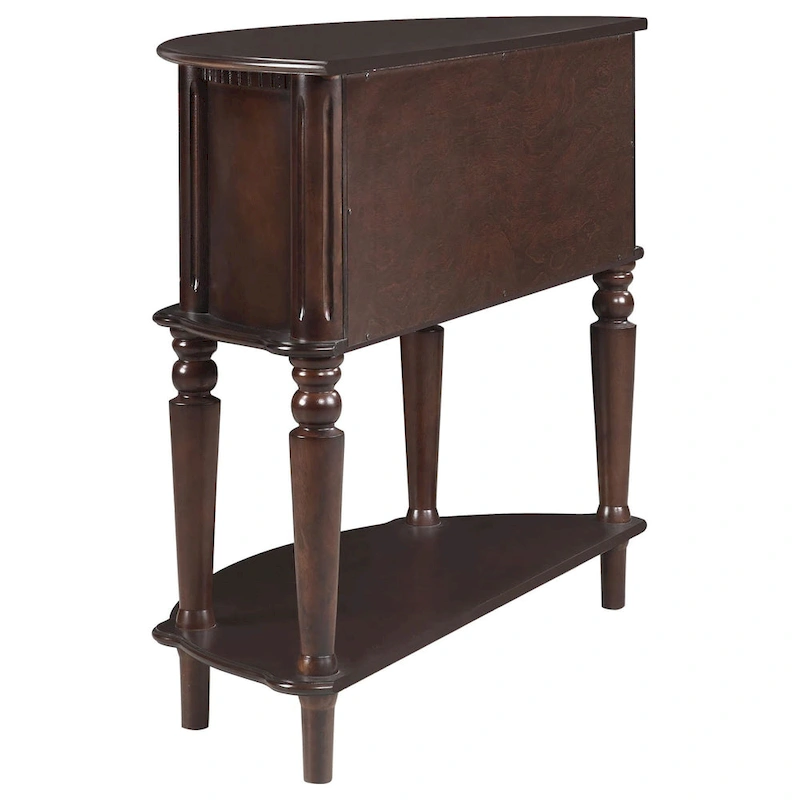Brown Half Moon Console Table