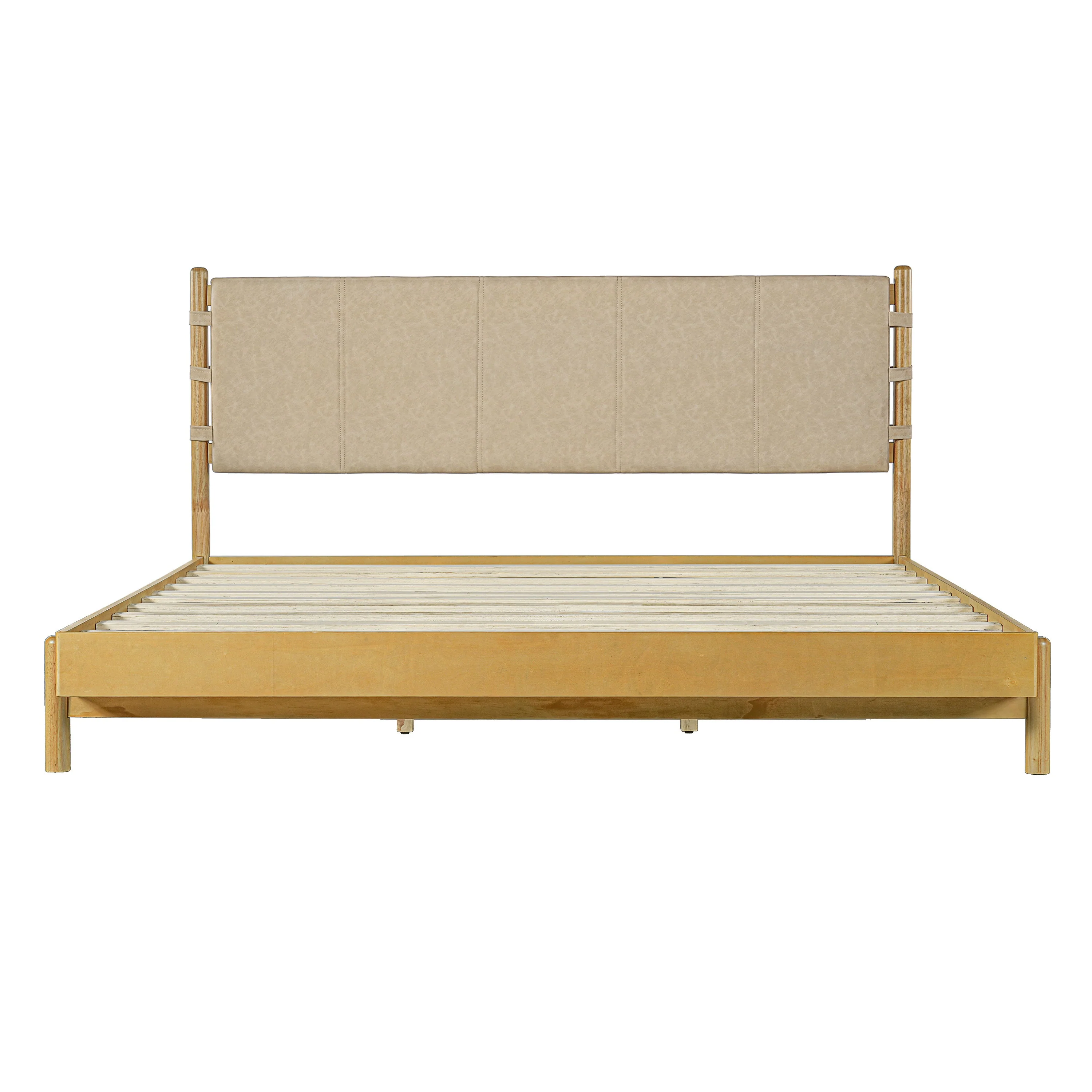 Mid Century Modern Upholstered Headboard Bedframe