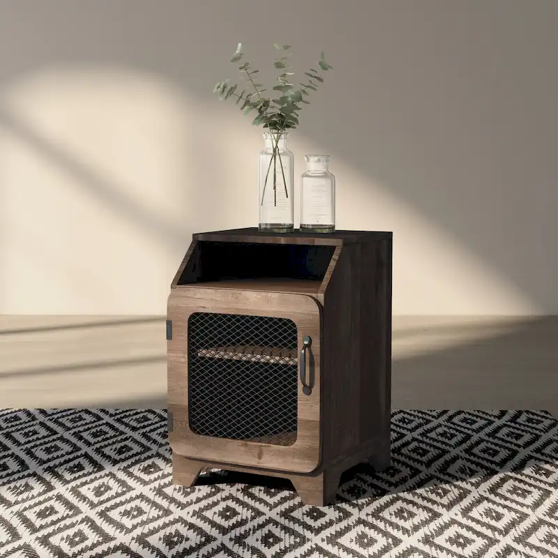 DH BASIC Rustic Oak 16-inch 3-Shelf End Table by Denhour