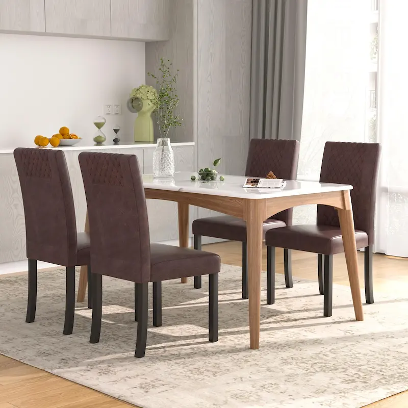 Upholstered Dining Chairs Set of 4 Parson Classic Upholstered Dining Chair,Modern 37 Parson Chairs