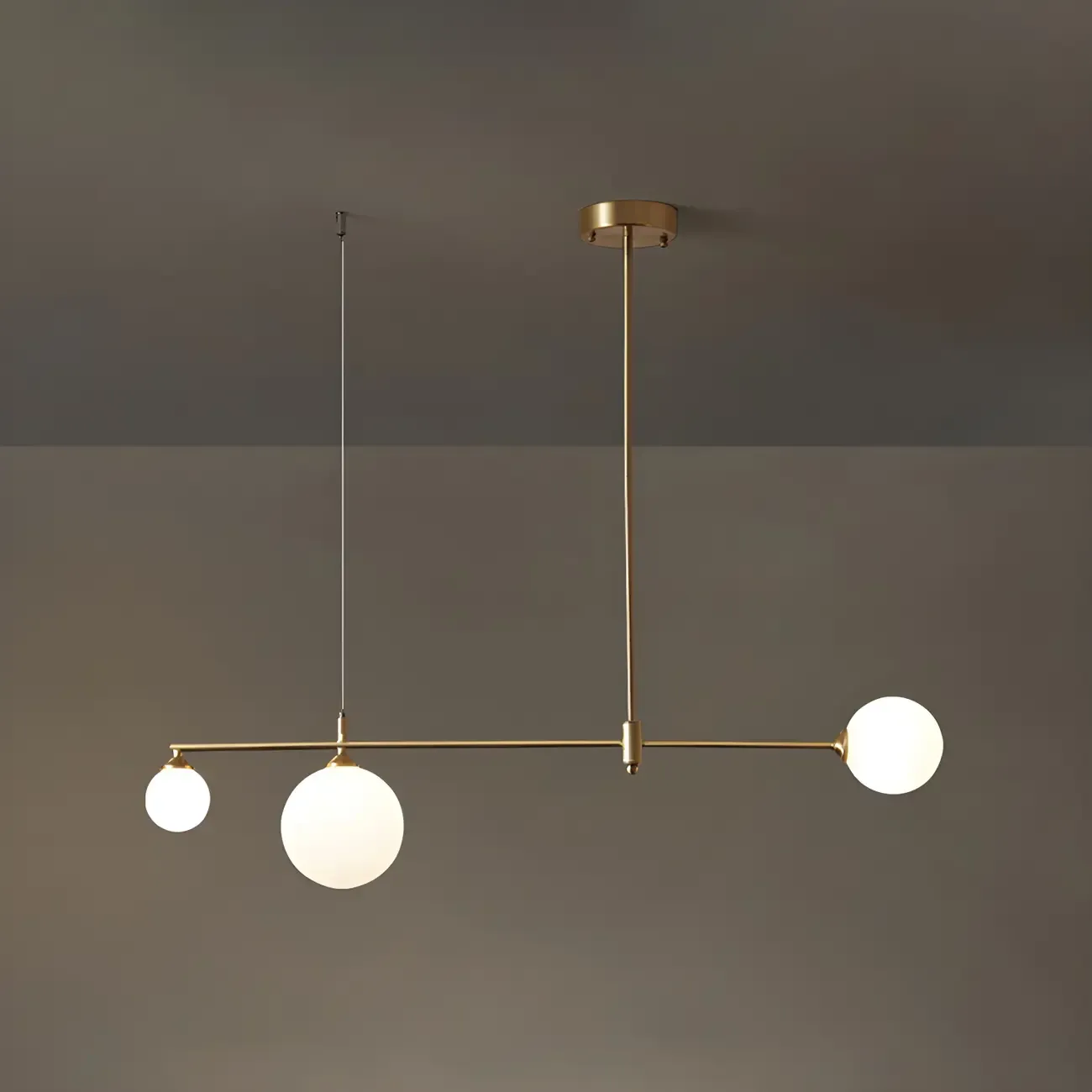 Modern Gold Globe Adjustable Island Pendant Light