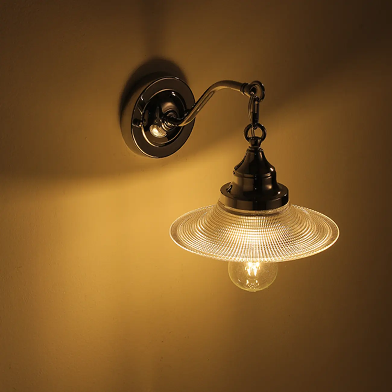 Modern Silver Clear Glass Shade Wall Sconce