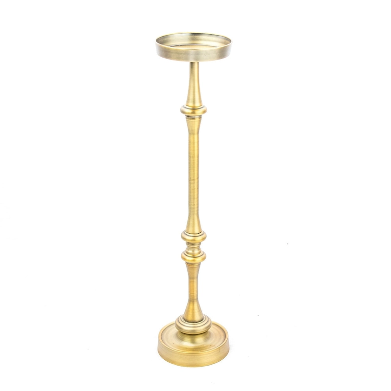 Glam 6in. Round Pedestal Martini SideTable, Brass