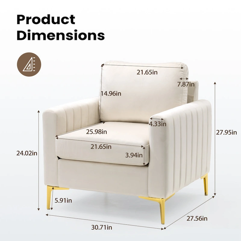 Pellebant Modern Upholstered Accent Armchair Club Chair