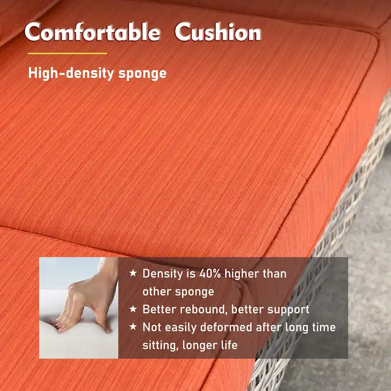 XIZZI 6-piece Patio Wicker Furniture Set with Fire Pit Table