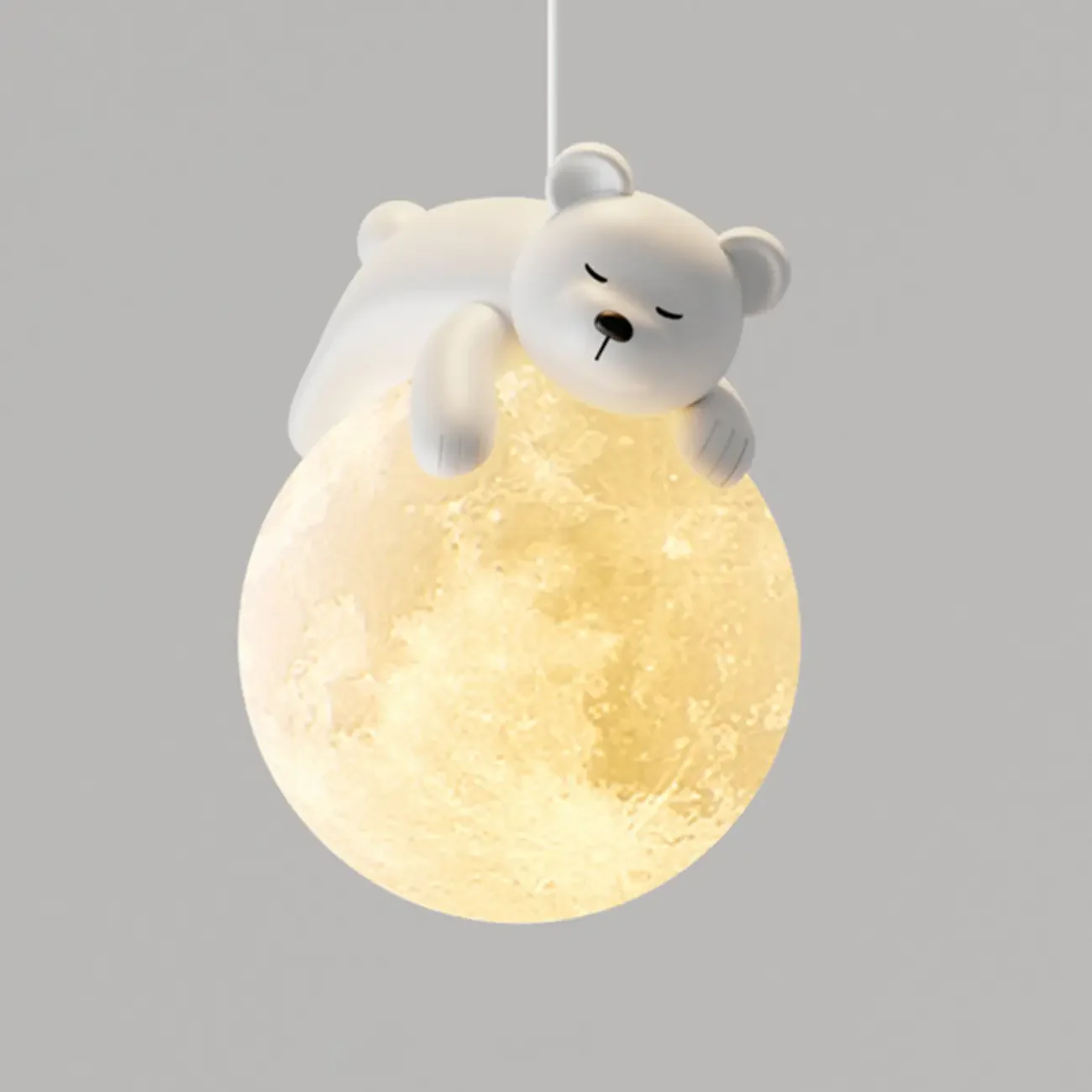 Cartoon Animal White Metal Acrylic Globe Pendant Light