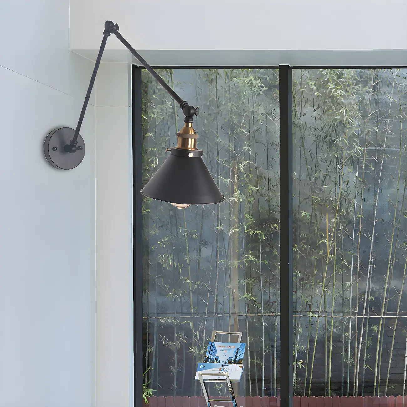 Cone Shade Metal Retro Swing Arm Wall Light