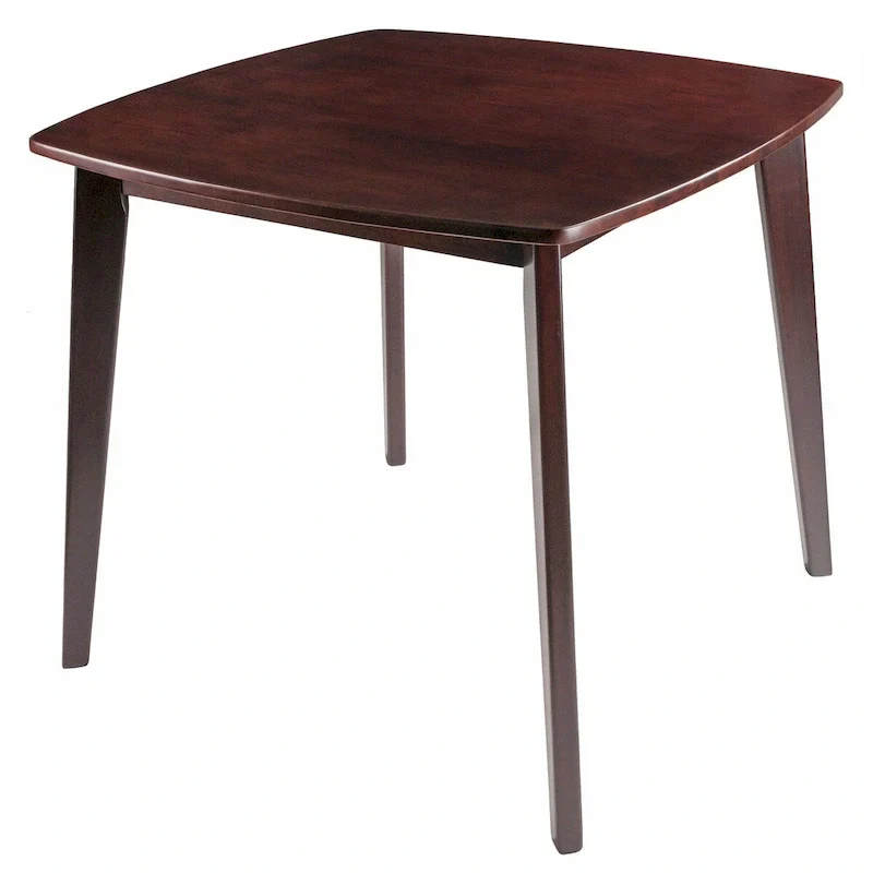Solid Wood Dining Table - Walnut, 34.02 x 34.02 x 29.33 Inches