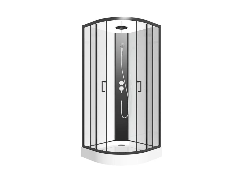 Cabine Douche Quart - Blanc/Noir