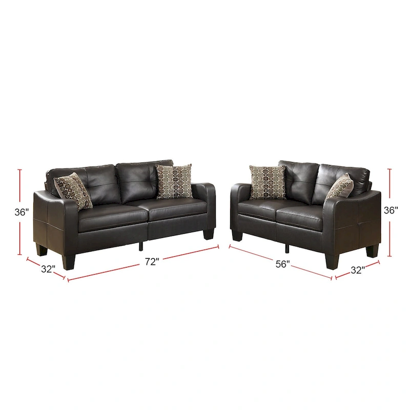 2 Piece Sofa Set with Accent Pillows