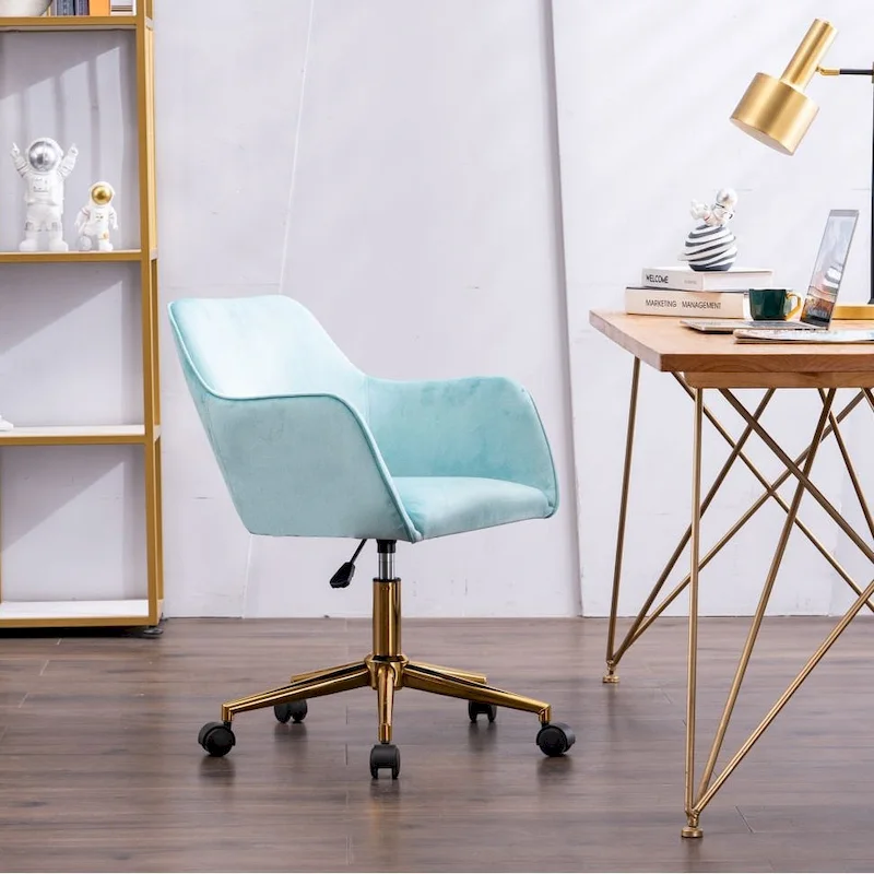 Home Office Chair With Gold Metal Legs