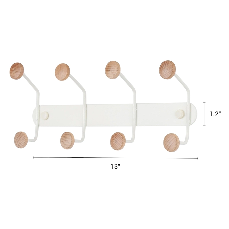 1 Pcs Coat Rack Wall Mount, Metal Wood Coat Hook, Hat Rack, Wall Hooks