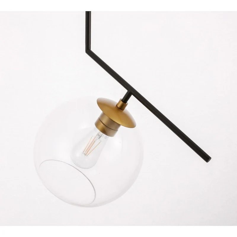 Bastina 10-Inch 1-DownLight Clear Glass Pendant